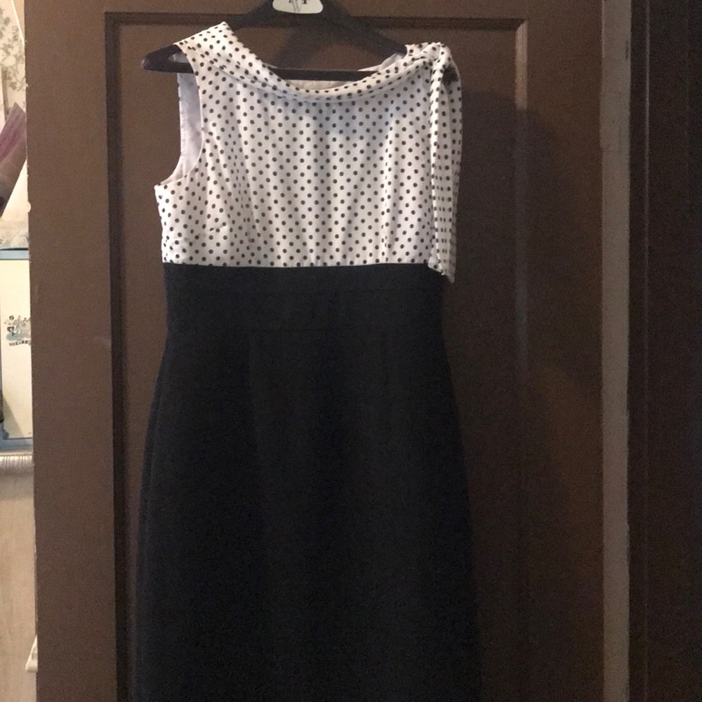 Black and white fitted dress